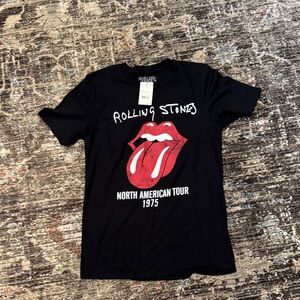 The Rolling Stones Black Tee with White Logo